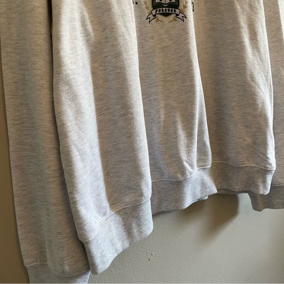 PLAYBOY Heather Grey w Forrest Green Logo Varsity Crewneck Sweater - Size XL GUC - Picture 8 of 14